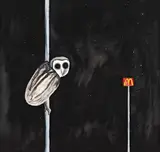 Sooty Owl by Noel McKenna, 1997, watercolour on paper, sold Aug 2015