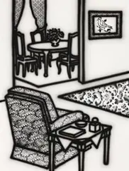 Letter-Box Home by Howard Arkley, 1995, synthetic polymer paint on paper, sold May 2015