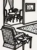 Letter-Box Home by Howard Arkley, 1995, synthetic polymer paint on paper, sold May 2015