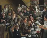 Snack Bar by Herbert Badham, 1944, oil on pulpboard, sold May 2015