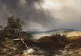 Storm Over North Head by Conrad Martens, 1856, watercolour heightened with gouache and gum arabic on paper, sold May 2015