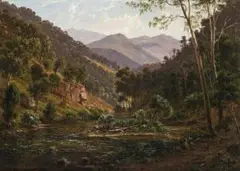 Mitta Mitta River, Victoria by Eugene von Guerard, 1878, oil on academy board, sold May 2015