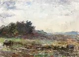 Evening With Horses, Mt Macedon, Victoria by Frederick McCubbin, 1906, oil on composition board, sold May 2015