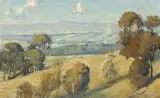 Dandenong Landscape by Tom Roberts, 1922, oil on wood panel, sold May 2015