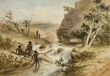 Natives, Upper Mossman Creek by S. T. Gill, watercolour on paper, offered May 2015