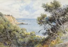 Beach And Cliffs, Near Mt Martha by Emma Minnie Boyd, 1922, watercolour on paper, sold May 2015