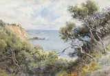 Beach And Cliffs, Near Mt Martha by Emma Minnie Boyd, 1922, watercolour on paper, sold May 2015