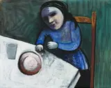 Le Petit Dejeuner by Charles Blackman, 1964, oil on composition board, sold May 2015