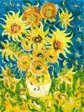 Sunflowers For Vincent by John Perceval, 1994, oil on canvas, sold May 2015