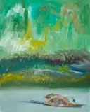 Kweilin River, China by Sidney Nolan, c.1980, oil on canvas, sold May 2015