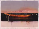 Point To Point by Tim Storrier, 1985, synthetic polymer paint, pencil and rope on paper, sold May 2015