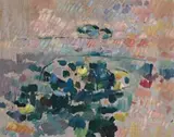 Rose Landscape, Millers Point by John Passmore, c.1952, oil on composition board, offered May 2015