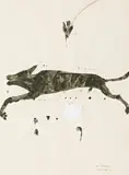 Dog And Honeyeater by John Olsen, 1979, watercolour and gouache on paper, offered May 2015