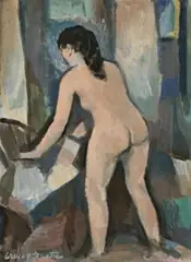 Nude In Interior by William Frater, oil on composition board, offered May 2015