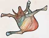 (Coloured Carcass) by Sidney Nolan, 1952, fabric dye and ink on paper, sold May 2015