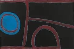 Untitled by Paddy Bedford, 2003, gouache and blue chalk on crescent board, sold Mar 2015