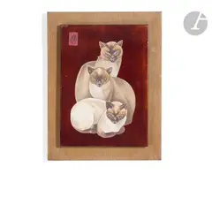 (JACQUES LEHMANN, DIT) Groupe de siamois by Jacques Nam, Panneau décoratif, sold Mar 2025