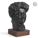 Alexandre Dumas, le modèle créé en [1958] by Pierre Bouret, Épreuve en bronze patiné noir, nuancé de vert antique par endroits, sold Mar 2025