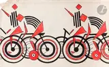 Cyclistes by Rosalia Moïsseevna Rabinovitch, Gouache sur papier, sold Mar 2025