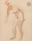 Nu debout by Vladimir Grigorievitch Weisberg, 1969, Aquarelle, sold Mar 2025