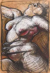 Schmerz der Freude by Franciszek Starowieyski, 1988, Fusain et pastel, sold Mar 2025