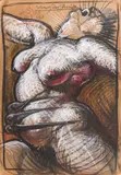 Schmerz der Freude by Franciszek Starowieyski, 1988, Fusain et pastel, sold Mar 2025