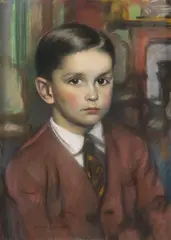 Portrait d'un jeune garçon by Louis Fortuney, 1939, Pastel, sold Dec 2024
