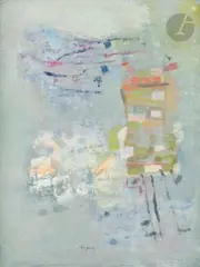 Composition by Camille Bryen, 1975, Gouache, sold Dec 2024