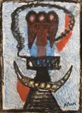 Composition by Jean-Michel Atlan, 1953, Pastel, sold Dec 2024