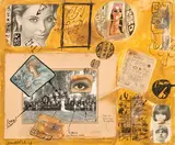 Composition by Maurice Lemaître, 1967, Technique mixte et collages sur toile, sold Dec 2024