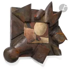 Tableau-sculpture by Philippe Cognée, 1989, Huile sur toile et cadre-sculpture peint, sold Dec 2024