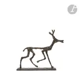 COLLECTION Me R. I. ; PUIS COLLECTION Me F. I. (FILS DU PRÉCÉDENT) Le Cerf, modèle créé vers [1972] by Diego Giacometti, Épreuve en bronze patiné, sold Dec 2024