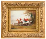 Cavaliers et chiens by Eugène Péchaubès, Toile d’origine, sold Nov 2024
