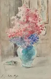 Nature morte au bouquet de fleurs by Georges Victor-Hugo, Aquarelle, sold Mar 2022