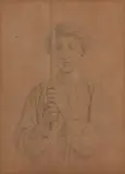Étude pour l'église saint Vincent de Paul by François-Édouard Picot, Crayon noir et estompe sur papier beige, sold Mar 2022