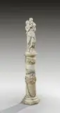 Femme et enfant by Émile Boyer, Marbre blanc, reposant sur une colonne à décor de pampres de vigne, sold Mar 2022