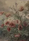 Bouquet de coquelicots by François Rivoire, Aquarelle, sold Jan 2022