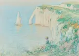 Marine, Étretat by Émile Schuffenecker, Pastel, sold Dec 2021
