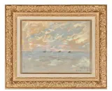 Voiliers au Havre by Siebe Johannes ten Cate, 1906, Pastel sur papier marouflé sur toile, sold Dec 2021