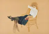 Femme à la lecture by Raphael Kirchner, Aquarelle, pastel, rehaut de gouache et fusain, sold Dec 2021