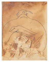 Sans titre Exécuté en 1940 by Max Ernst, Crayon, encre et gouache sur papier, sold Dec 2021