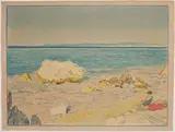 Deux baigneuses au bord d'une mer écumeuse by Tony Minartz, Aquarelle, sold Dec 2021