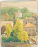 Vue surplombante d'un bourg by Tony Minartz, Aquarelle, sold Dec 2021