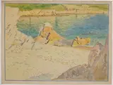 Esquisse de baigneurs au creux des rochers by Tony Minartz, Aquarelle, sold Dec 2021
