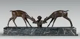 Faune et Faons by Ary Jean Bitter, Épreuve en bronze à patine brune nuancée, fonte d'édition ancienne à cire perdue de Susse, sold Oct 2019