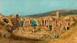 Vue du théâtre antique de Taormina by Léon Ginain, Aquarelle, sold Jun 2019