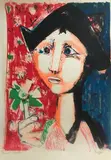 Jeune garçon à la fleur by Bernard Lorjou, Lithographie en couleur, sold Jun 2019
