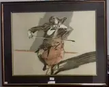 Le contrebassiste by Claude Weisbuch, Lithographie en couleur signée et numérotée, sold Jun 2019