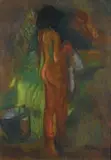 Nu de dos au jardin by Jean Peske, Pastel sur papier marouflé sur toile, sold Jun 2019