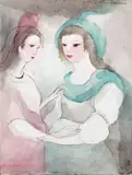 Les deux amies by Marie Laurencin, 1949, Aquarelle, sold May 2019